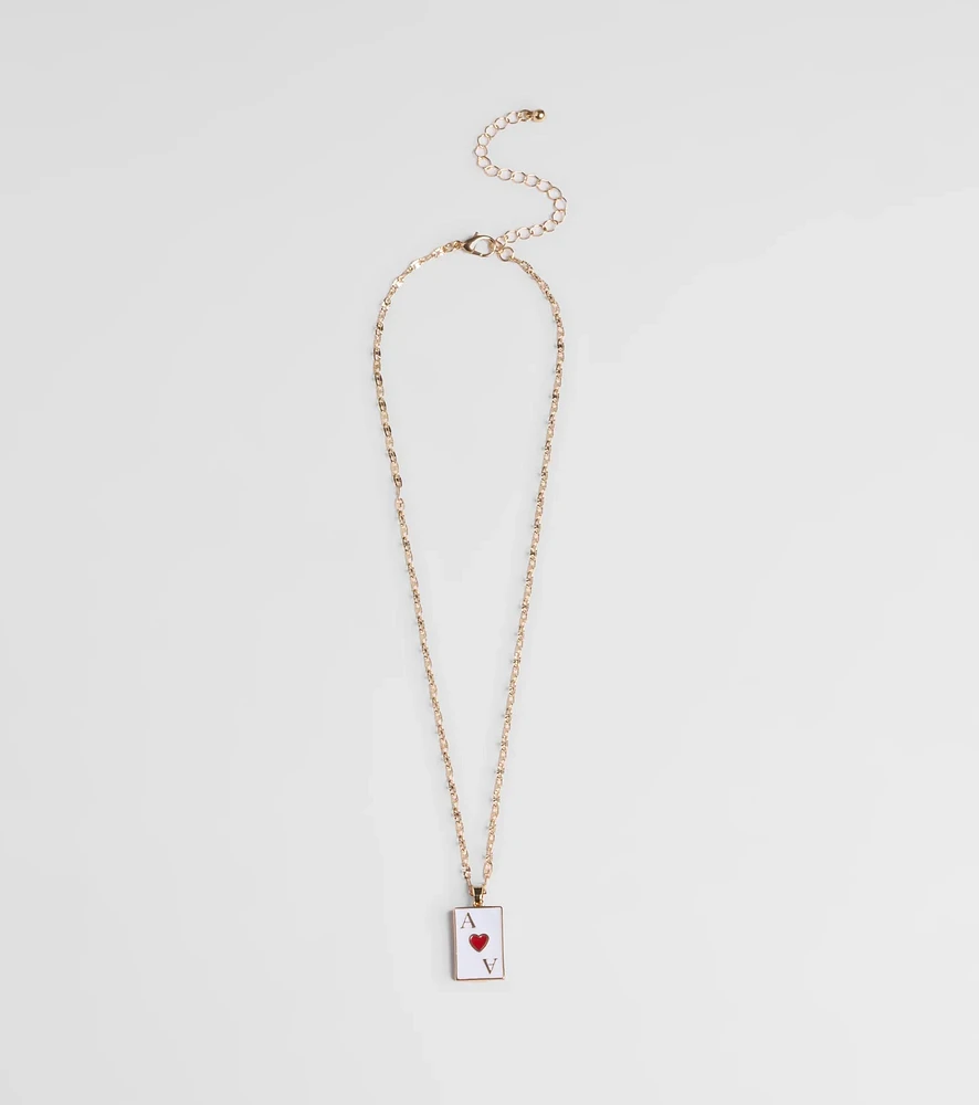 Ace Of Hearts Pendant Necklace