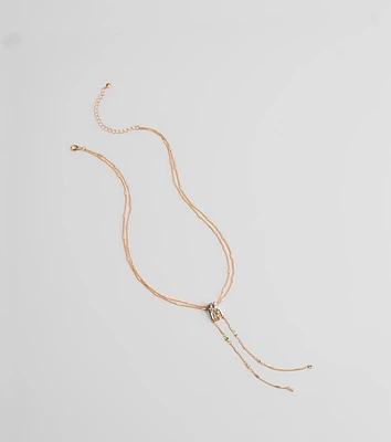 Simply Sweet Rhinestone Charm Layered Necklace