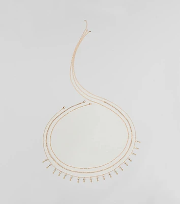 Dainty Luxe Rhinestone Layered Belly Chain