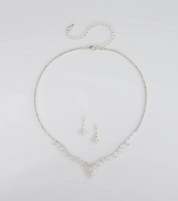 Dazzling Match Necklace And Earrings Set