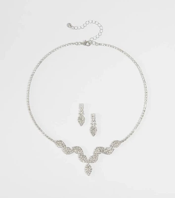 Gorgeous Elegance Necklace And Earrings Set