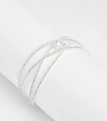 Glam Luxe Cubic Zirconia Criss-Cross Bracelet