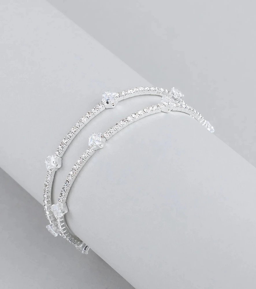 Gorgeous Shine Cubic Zirconia Cuff Bracelet