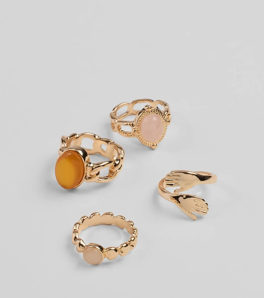 Love Parade Multi Stone Statement Ring Set
