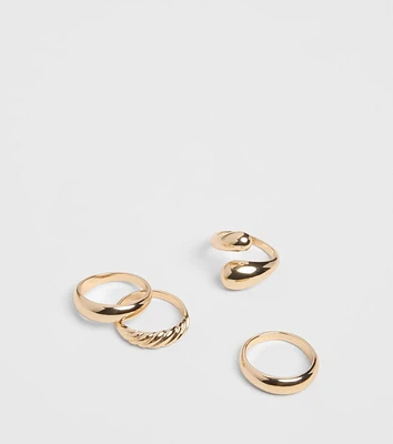 Sleek Arrangement Four-Pack Ring Set