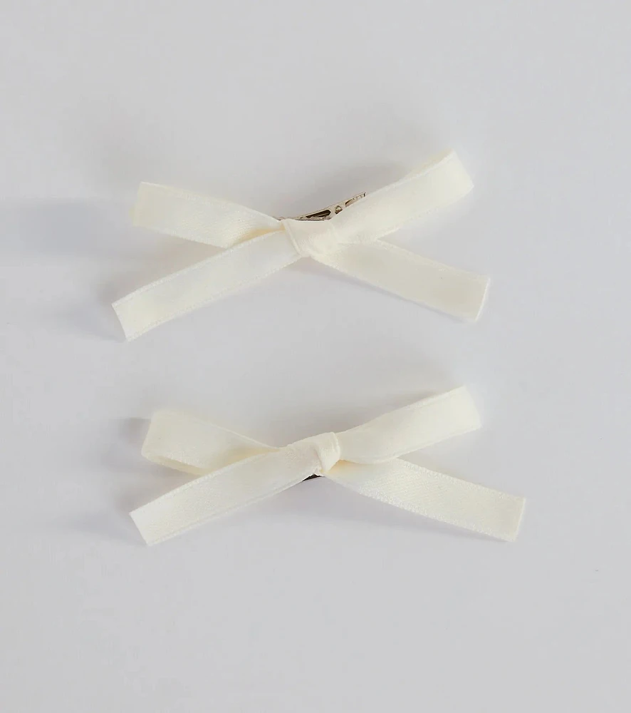 Dainty And Chic Short Hair Bow Clip Set
