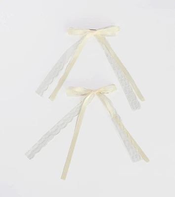 Dainty Chic Lace Bow Barrettes
