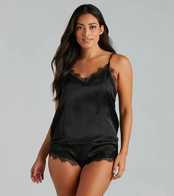 Bold Desires Satin Tank And Shorts Pajama Set
