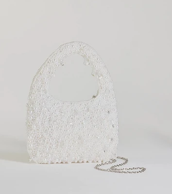 Timeless Chic Beaded Faux Pearl Handbag