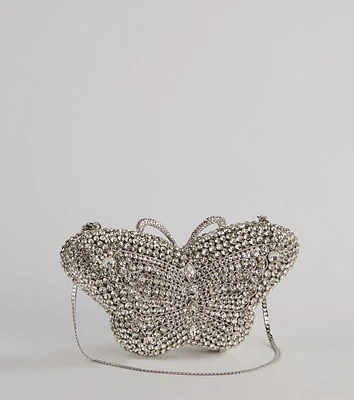 Wishing On Love Rhinestone Butterfly Clutch