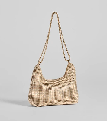 Glamour Girlie Rhinestone Mesh Shoulder Bag