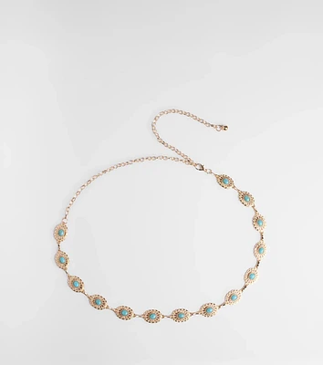 Free Riders Colored Stone Chain Belt