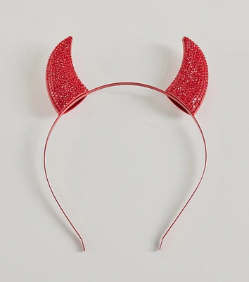 Red Hot Devil Rhinestone Horns