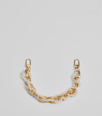 Gleaming Sophistication Faux Pearl Bag Charm