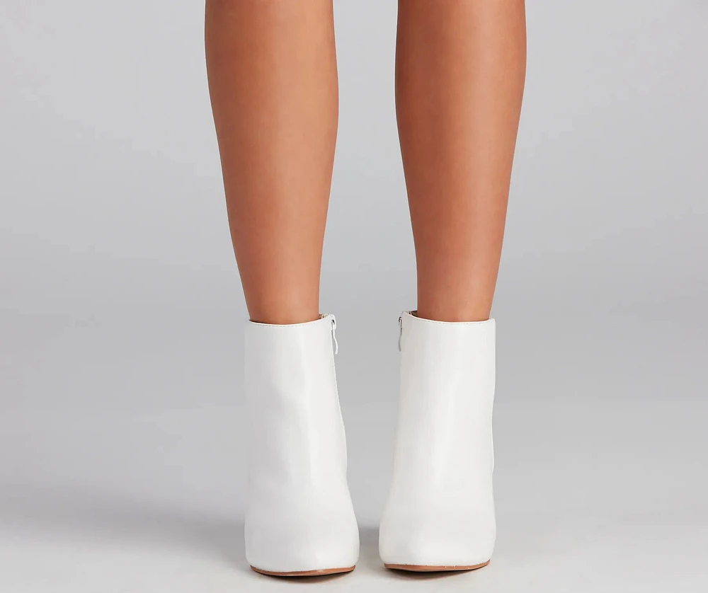 Style Goals Faux Leather Almond Toe Booties