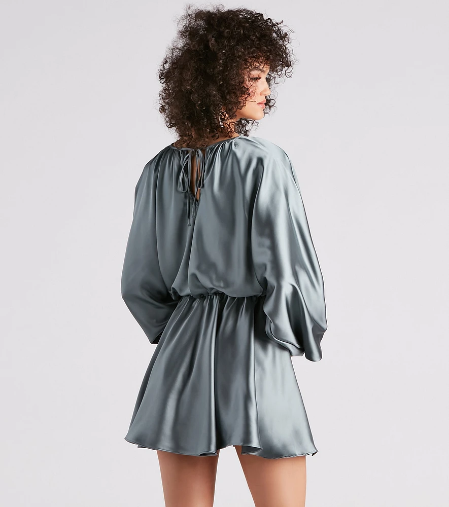 Nancy Formal Satin Short Dress