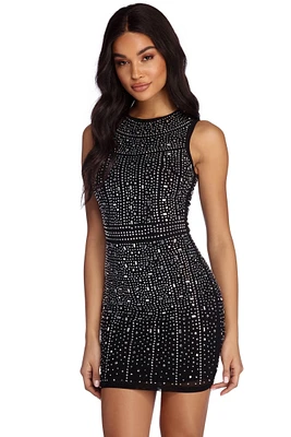 Lisa Formal Heat Stone Mini Dress