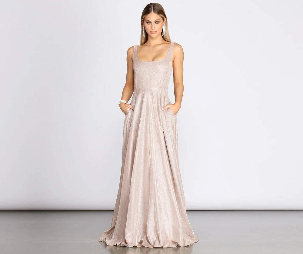 Emery Formal Glitter A-Line Dress