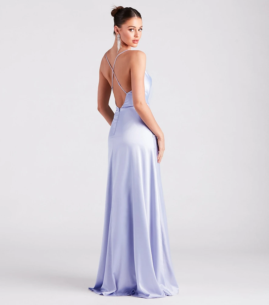 Allura Formal Satin A-Line Dress