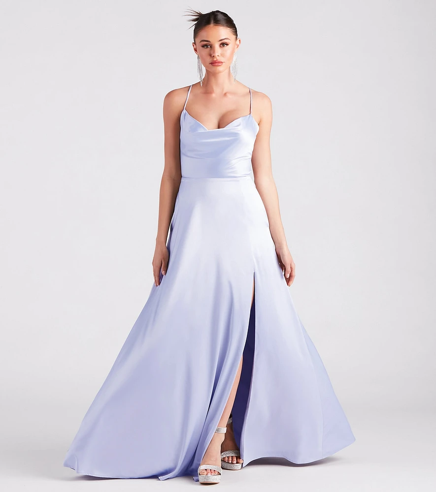 Allura Formal Satin A-Line Dress