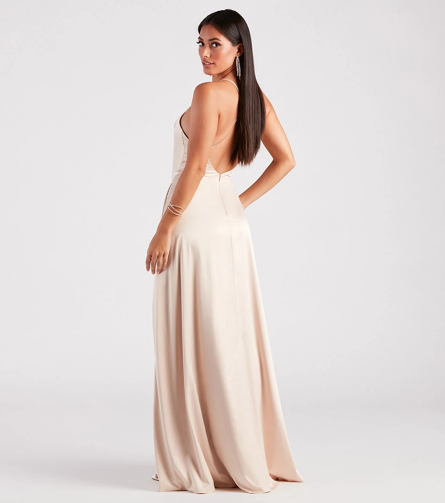 Allura Formal Satin A-Line Dress
