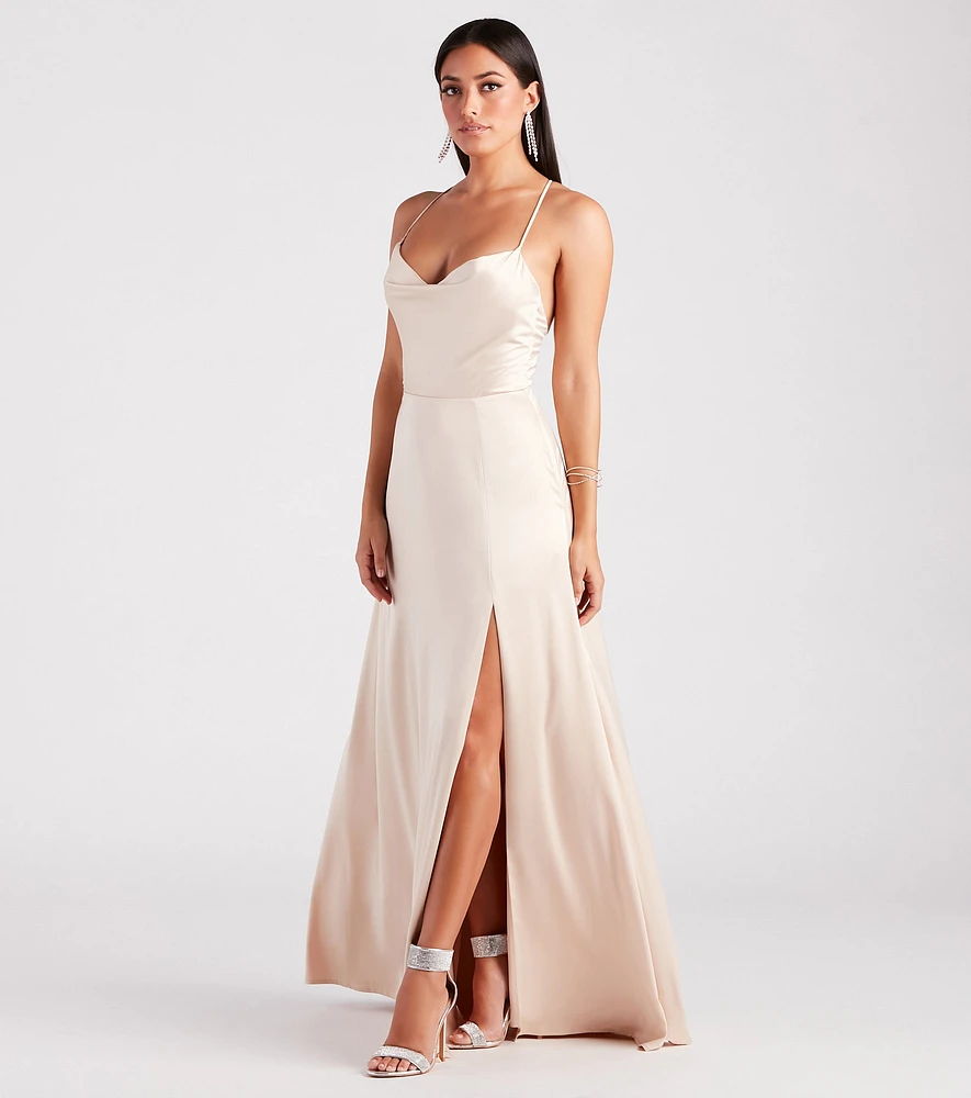 Allura Formal Satin A-Line Dress