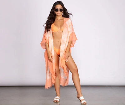 Color Splash Tie Dye Front Kimono