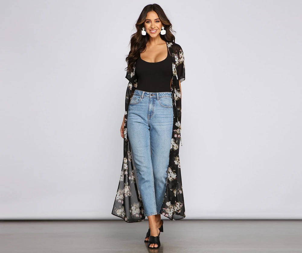 Floral Vibes Chiffon Duster