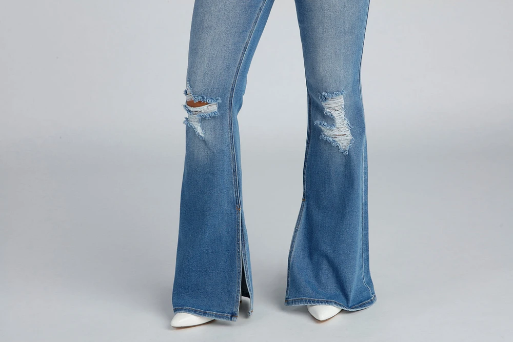 Total Flare High-Rise Distressed Jeans