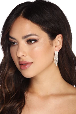 Rhinestone Fringe Earrings