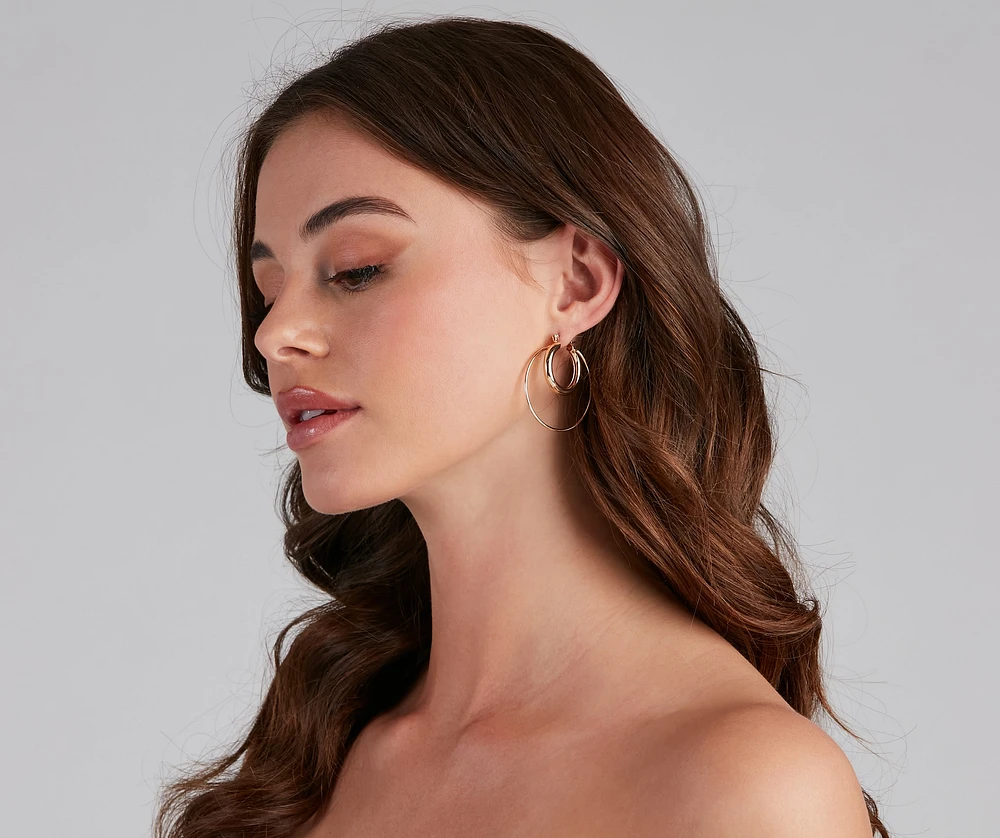 Contemporary Shine Hoop Earrings