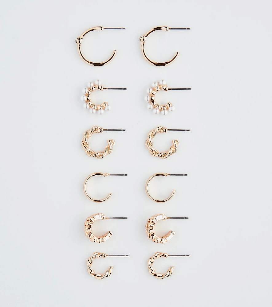 Casual Luxe Look Hoop Earrings Set