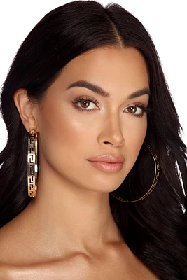 Greek Key Cut Out Earrings