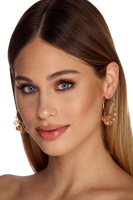 Coin Drop Mini Hoop Earrings