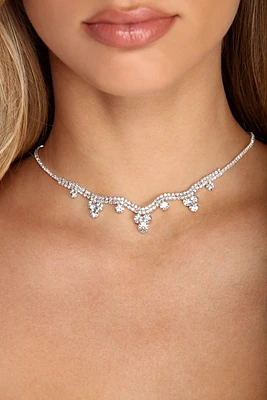 Layered In Rhinestone Necklace