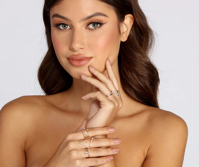 Windsor Triangular Rhinestone Ring Set MainPlace Mall