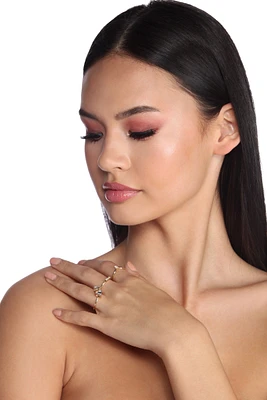 Triangle Rhinestone Ring Multi Pack