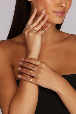 Caged Rhinestone Ring Pack