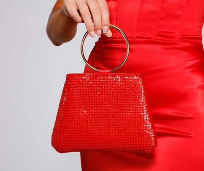 Glamorous Diva Rhinestone Mesh Bag