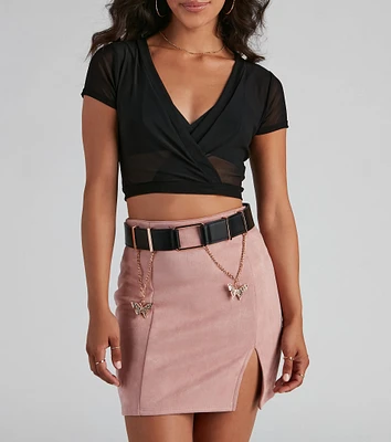 Edgy-Glam Butterfly Charm Belt