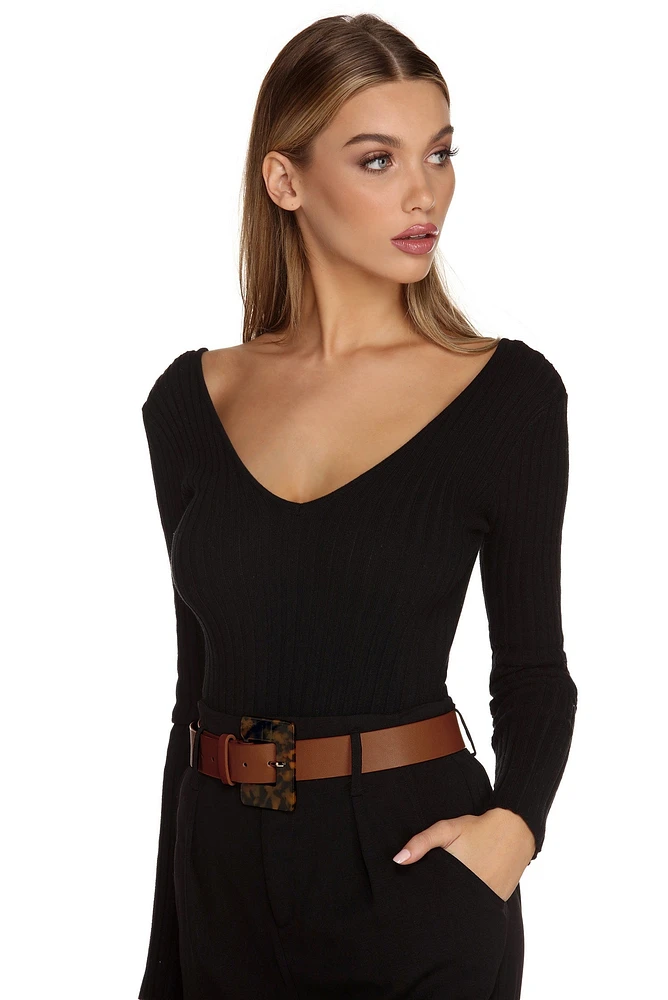 Square Deal Faux Leather Belt