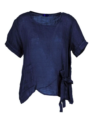 M Made Italy – Haut tissé pour femme Bleu marine