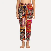 Astrid — Pantalon Carte Postale Imprimé Patchwork