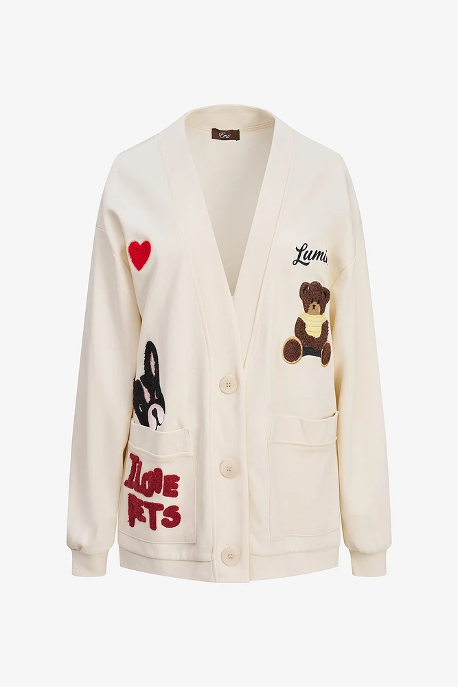Pets Patch Cardigan | Ema&Carla