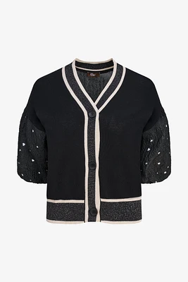 Contrast Trim Cardigan | Ema&Carla