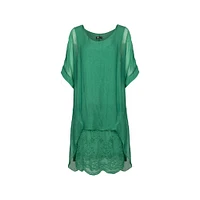 M Made Italy — Women's Woven and Knitted Three-Quarter Sleeve Dress