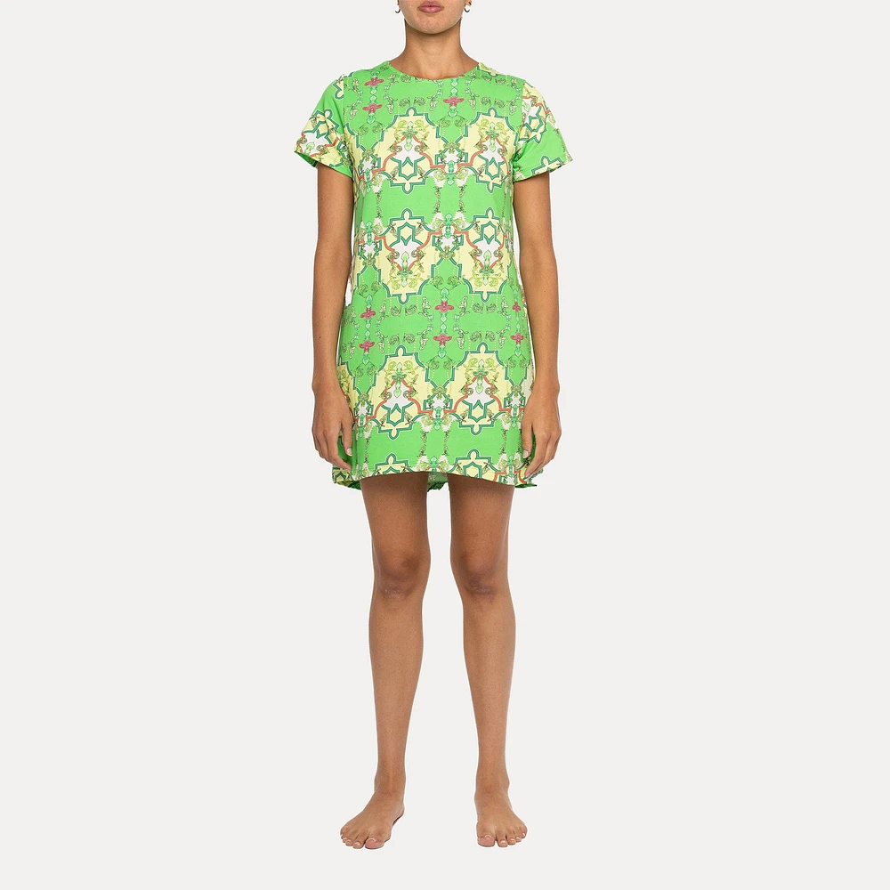 Astrid — Layover Lounge Dress Royal Print