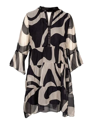 M Made Italy – Robe tissée pour femme Combo noir