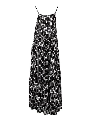 M Made Italy – Robe nuisette tissée pour femme Combo noir
