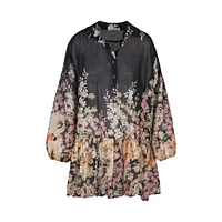 Astrid — Women's Woven Maxi Dress Black Floral